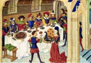 Représentation d'un banquet médiéval